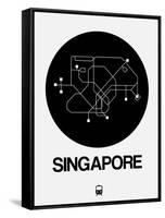 Singapore Black Subway Map-NaxArt-Framed Stretched Canvas
