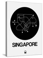 Singapore Black Subway Map-NaxArt-Stretched Canvas