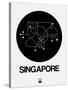 Singapore Black Subway Map-NaxArt-Stretched Canvas