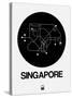 Singapore Black Subway Map-NaxArt-Stretched Canvas