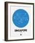 Singapore Blue Subway Map-NaxArt-Framed Art Print