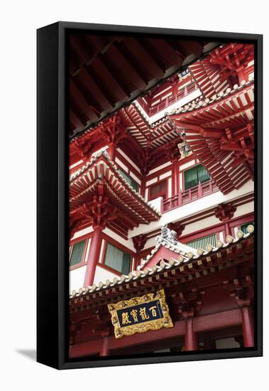 Singapore, Chinatown, Buddha Tooth Relic Temple, Exterior Detail-Walter Bibikow-Framed Stretched Canvas