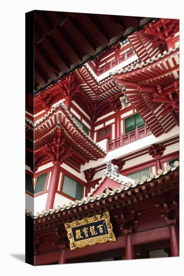 Singapore, Chinatown, Buddha Tooth Relic Temple, Exterior Detail-Walter Bibikow-Stretched Canvas