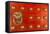 Singapore, Chinatown, Buddha Tooth Relic Temple, Gate Detail-Walter Bibikow-Framed Stretched Canvas