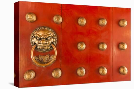 Singapore, Chinatown, Buddha Tooth Relic Temple, Gate Detail-Walter Bibikow-Stretched Canvas