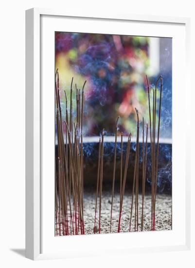 Singapore, Chinatown, Buddha Tooth Relic Temple, Joss Sticks-Walter Bibikow-Framed Photographic Print