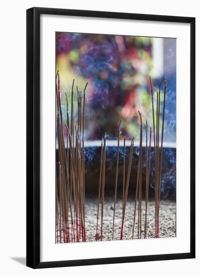 Singapore, Chinatown, Buddha Tooth Relic Temple, Joss Sticks-Walter Bibikow-Framed Photographic Print