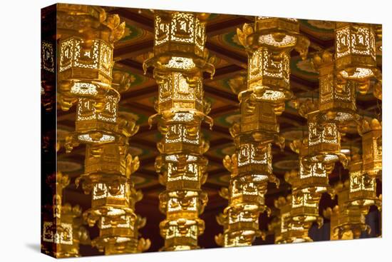 Singapore, Chinatown, Buddha Tooth Relic Temple, Lanterns-Walter Bibikow-Stretched Canvas