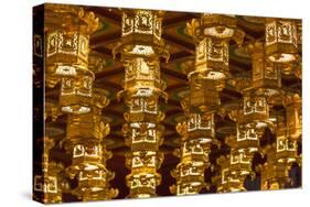 Singapore, Chinatown, Buddha Tooth Relic Temple, Lanterns-Walter Bibikow-Stretched Canvas