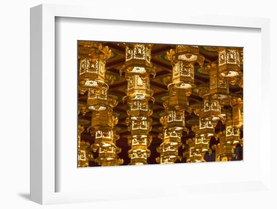 Singapore, Chinatown, Buddha Tooth Relic Temple, Lanterns-Walter Bibikow-Framed Photographic Print