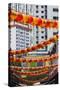 Singapore, Chinatown, Lantern Decorations-Walter Bibikow-Stretched Canvas