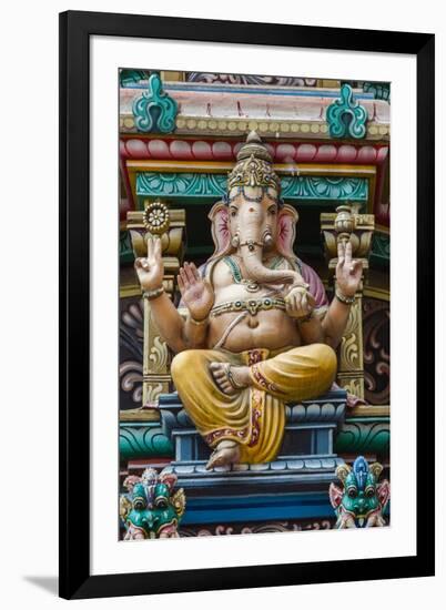 Singapore, Chinatown, Sri Mariamman Hindu Temple, Detail of Hindu Deity, Ganesh-Walter Bibikow-Framed Photographic Print