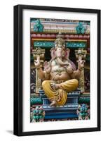 Singapore, Chinatown, Sri Mariamman Hindu Temple, Detail of Hindu Deity, Ganesh-Walter Bibikow-Framed Photographic Print