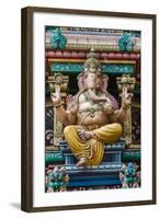 Singapore, Chinatown, Sri Mariamman Hindu Temple, Detail of Hindu Deity, Ganesh-Walter Bibikow-Framed Photographic Print