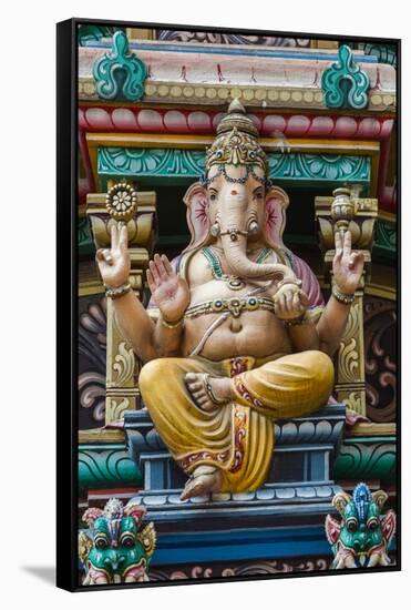 Singapore, Chinatown, Sri Mariamman Hindu Temple, Detail of Hindu Deity, Ganesh-Walter Bibikow-Framed Stretched Canvas