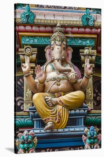 Singapore, Chinatown, Sri Mariamman Hindu Temple, Detail of Hindu Deity, Ganesh-Walter Bibikow-Stretched Canvas