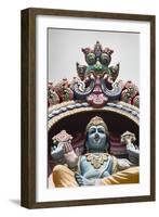 Singapore, Chinatown, Sri Mariamman Hindu Temple, Hindu Deity Detail-Walter Bibikow-Framed Photographic Print