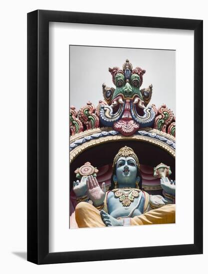 Singapore, Chinatown, Sri Mariamman Hindu Temple, Hindu Deity Detail-Walter Bibikow-Framed Photographic Print