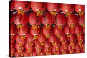 Singapore, Chinatown, Thian Hock Keng Temple, Chinese Red Lanterns-Walter Bibikow-Stretched Canvas