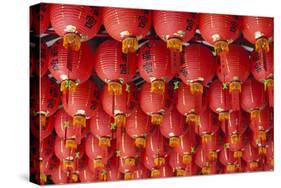 Singapore, Chinatown, Thian Hock Keng Temple, Chinese Red Lanterns-Walter Bibikow-Stretched Canvas