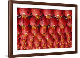 Singapore, Chinatown, Thian Hock Keng Temple, Chinese Red Lanterns-Walter Bibikow-Framed Photographic Print