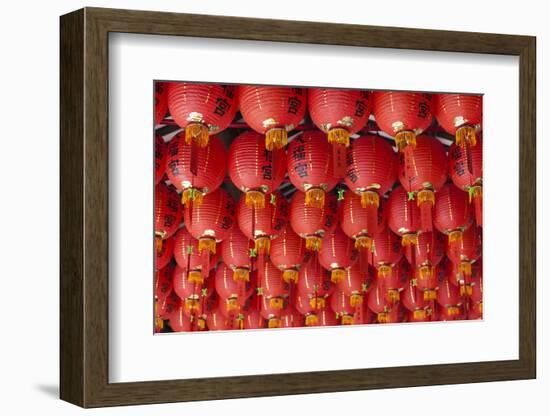 Singapore, Chinatown, Thian Hock Keng Temple, Chinese Red Lanterns-Walter Bibikow-Framed Photographic Print