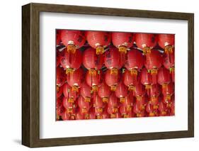 Singapore, Chinatown, Thian Hock Keng Temple, Chinese Red Lanterns-Walter Bibikow-Framed Photographic Print