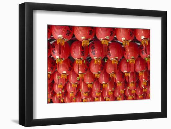 Singapore, Chinatown, Thian Hock Keng Temple, Chinese Red Lanterns-Walter Bibikow-Framed Photographic Print