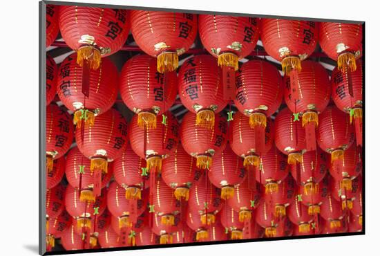 Singapore, Chinatown, Thian Hock Keng Temple, Chinese Red Lanterns-Walter Bibikow-Mounted Photographic Print