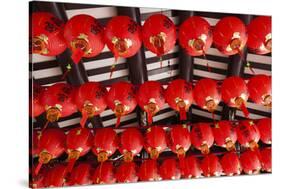 Singapore, Chinatown, Thian Hock Keng Temple, Chinese Red Lanterns-Walter Bibikow-Stretched Canvas
