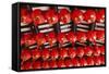 Singapore, Chinatown, Thian Hock Keng Temple, Chinese Red Lanterns-Walter Bibikow-Framed Stretched Canvas