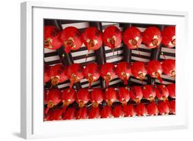 Singapore, Chinatown, Thian Hock Keng Temple, Chinese Red Lanterns-Walter Bibikow-Framed Photographic Print