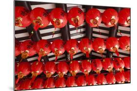 Singapore, Chinatown, Thian Hock Keng Temple, Chinese Red Lanterns-Walter Bibikow-Mounted Photographic Print