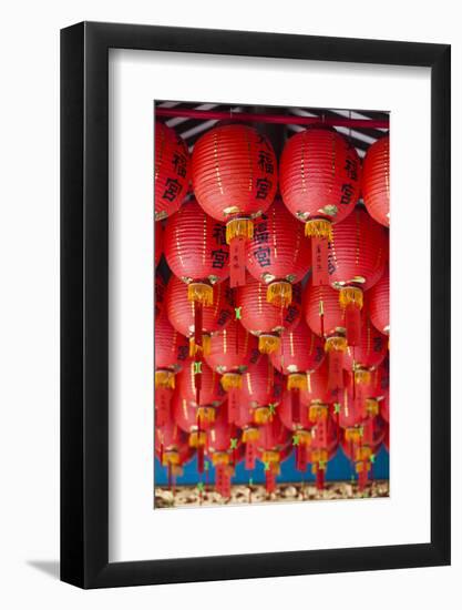 Singapore, Chinatown, Thian Hock Keng Temple, Chinese Red Lanterns-Walter Bibikow-Framed Photographic Print