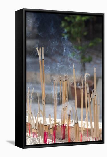 Singapore, Chinatown, Thian Hock Keng Temple, Joss Sticks-Walter Bibikow-Framed Stretched Canvas