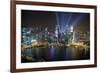 Singapore. City at night.-Jaynes Gallery-Framed Premium Photographic Print