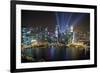 Singapore. City at night.-Jaynes Gallery-Framed Premium Photographic Print