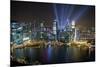 Singapore. City at night.-Jaynes Gallery-Mounted Premium Photographic Print