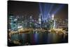 Singapore. City at night.-Jaynes Gallery-Stretched Canvas