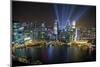 Singapore. City at night.-Jaynes Gallery-Mounted Photographic Print