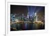 Singapore. City at night.-Jaynes Gallery-Framed Photographic Print