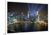 Singapore. City at night.-Jaynes Gallery-Framed Photographic Print