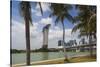 Singapore, City Seen from the Waterfront-Walter Bibikow-Stretched Canvas