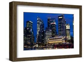Singapore City Skyline at Dawn with Fullerton Hotel in Front-Harry Marx-Framed Photographic Print