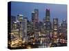 Singapore, City Skyline at Night-Steve Vidler-Stretched Canvas
