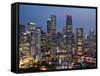 Singapore, City Skyline at Night-Steve Vidler-Framed Stretched Canvas