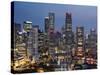 Singapore, City Skyline at Night-Steve Vidler-Stretched Canvas