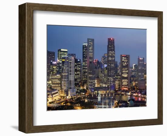 Singapore, City Skyline at Night-Steve Vidler-Framed Photographic Print