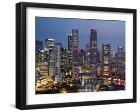 Singapore, City Skyline at Night-Steve Vidler-Framed Photographic Print