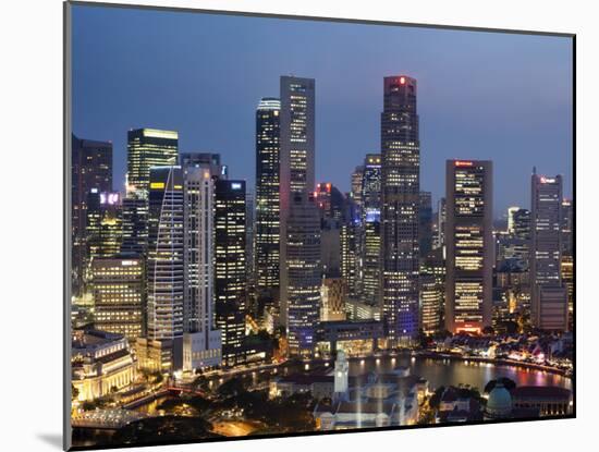 Singapore, City Skyline at Night-Steve Vidler-Mounted Photographic Print